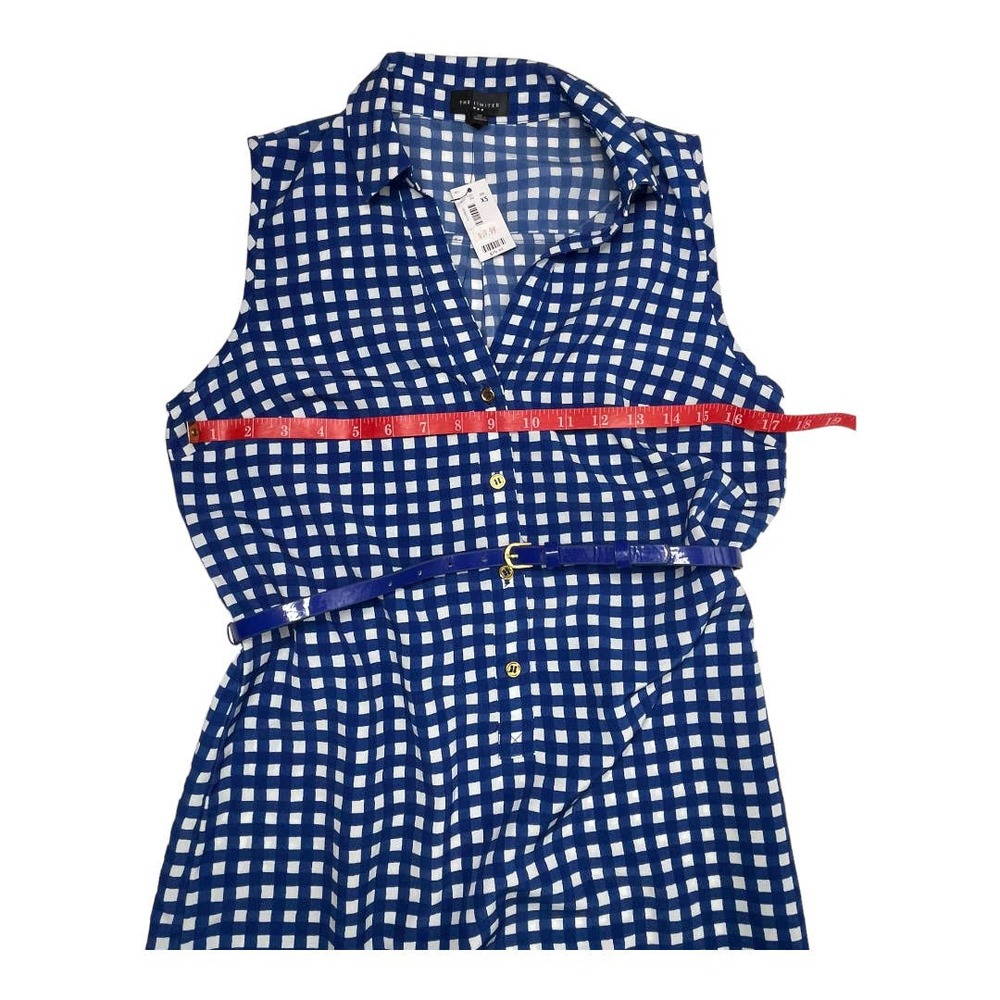 The Limited Women's Blue Gingham Sleeveless Shirt Dress Sz XS - Picture 5 of 10